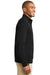 Port Authority K807 Mens 1/4 Zip Long Sleeve Sweater Black Side