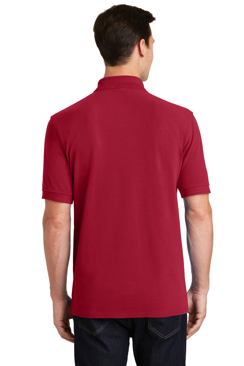 Port & Company KP1500 Mens Stain Resistant Short Sleeve Polo Shirt Red Back