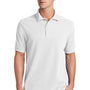 Port & Company Mens Stain Resistant Short Sleeve Polo Shirt - White