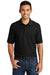 Port & Company KP155 Mens Core Stain Resistant Short Sleeve Polo Shirt Black Front