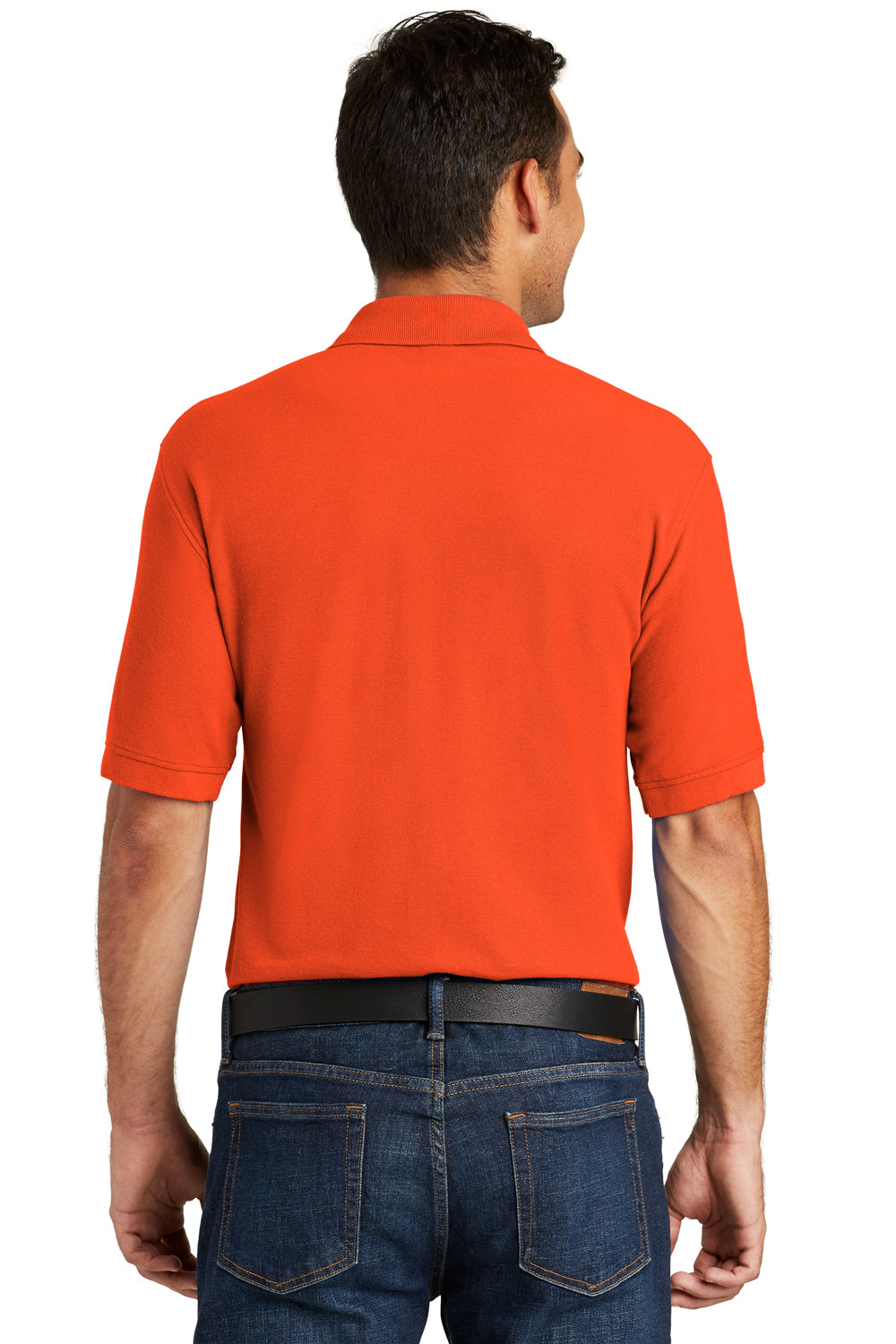 Port & Company KP155 Mens Core Stain Resistant Short Sleeve Polo Shirt Orange Back