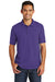 Port & Company KP55 Mens Core Stain Resistant Short Sleeve Polo Shirt Purple Front