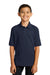 Port & Company KP55Y Youth Core Stain Resistant Short Sleeve Polo Shirt Navy Blue Front