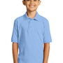 Port & Company Youth Core Stain Resistant Short Sleeve Polo Shirt - Light Blue
