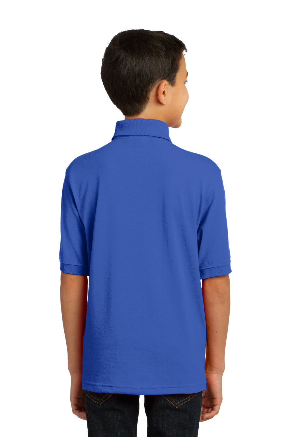 Port & Company KP55Y Youth Core Stain Resistant Short Sleeve Polo Shirt Royal Blue Back