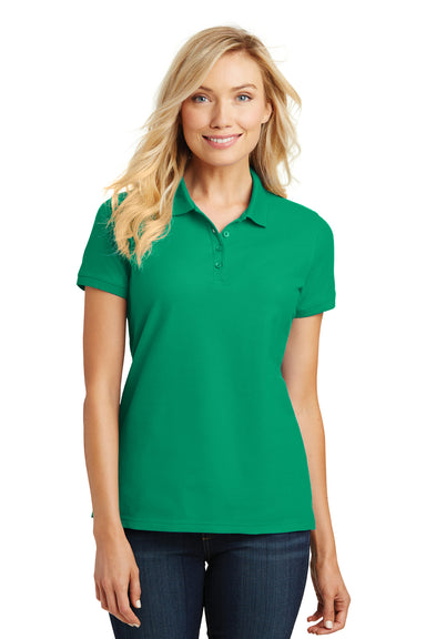 Port Authority L100 Womens Core Classic Short Sleeve Polo Shirt Kelly Green Front