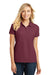 Port Authority L100 Womens Core Classic Short Sleeve Polo Shirt Burgundy Front