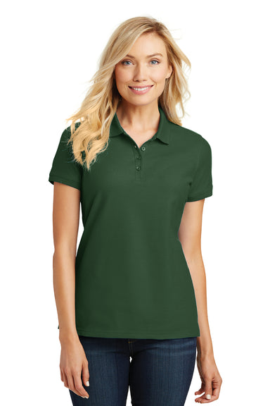 Port Authority L100 Womens Core Classic Short Sleeve Polo Shirt Forest Green Front