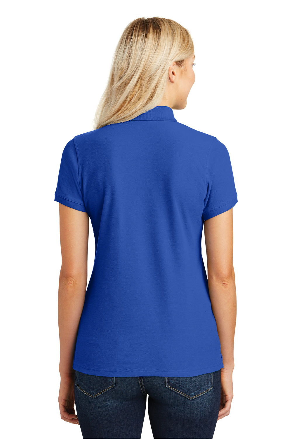 Port Authority L100 Womens Core Classic Short Sleeve Polo Shirt Royal Blue Back