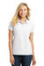 Port Authority L100 Womens Core Classic Short Sleeve Polo Shirt White Front