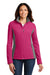 Port Authority L216 Womens Full Zip Fleece Jacket Pink Azalea/Grey Front