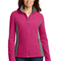 Port Authority Womens Full Zip Fleece Jacket - Azalea Pink/Deep Smoke Grey - Closeout
