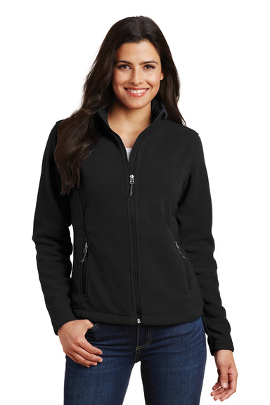 Port Authority L217 Womens Full Zip Fleece Jacket Black Front