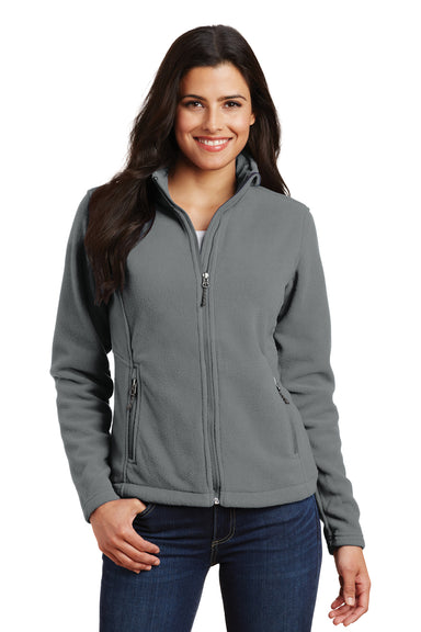 Port Authority L217 Womens Full Zip Fleece Jacket Smoke Grey Front