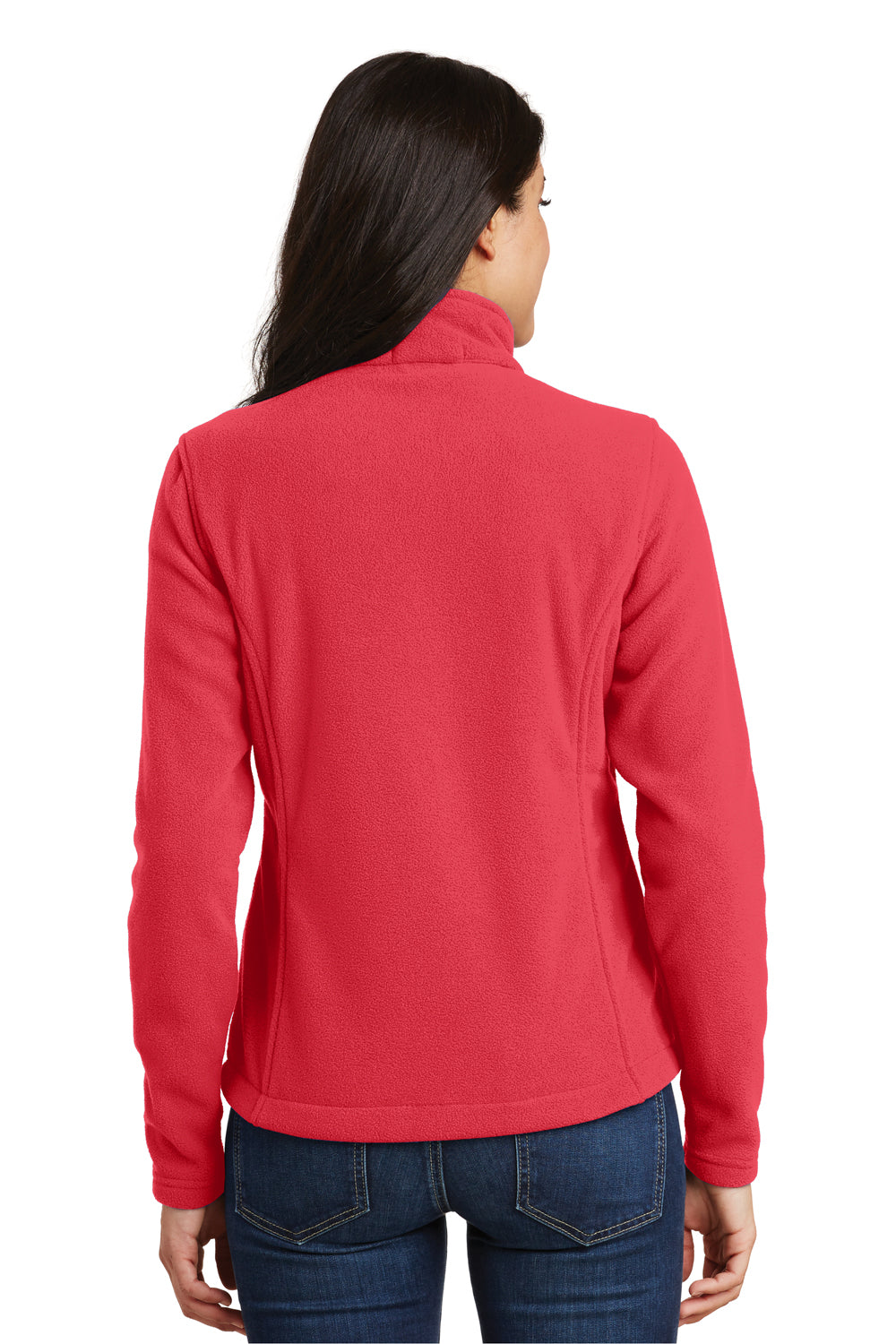 Port Authority L217 Womens Full Zip Fleece Jacket Hibiscus Pink Back