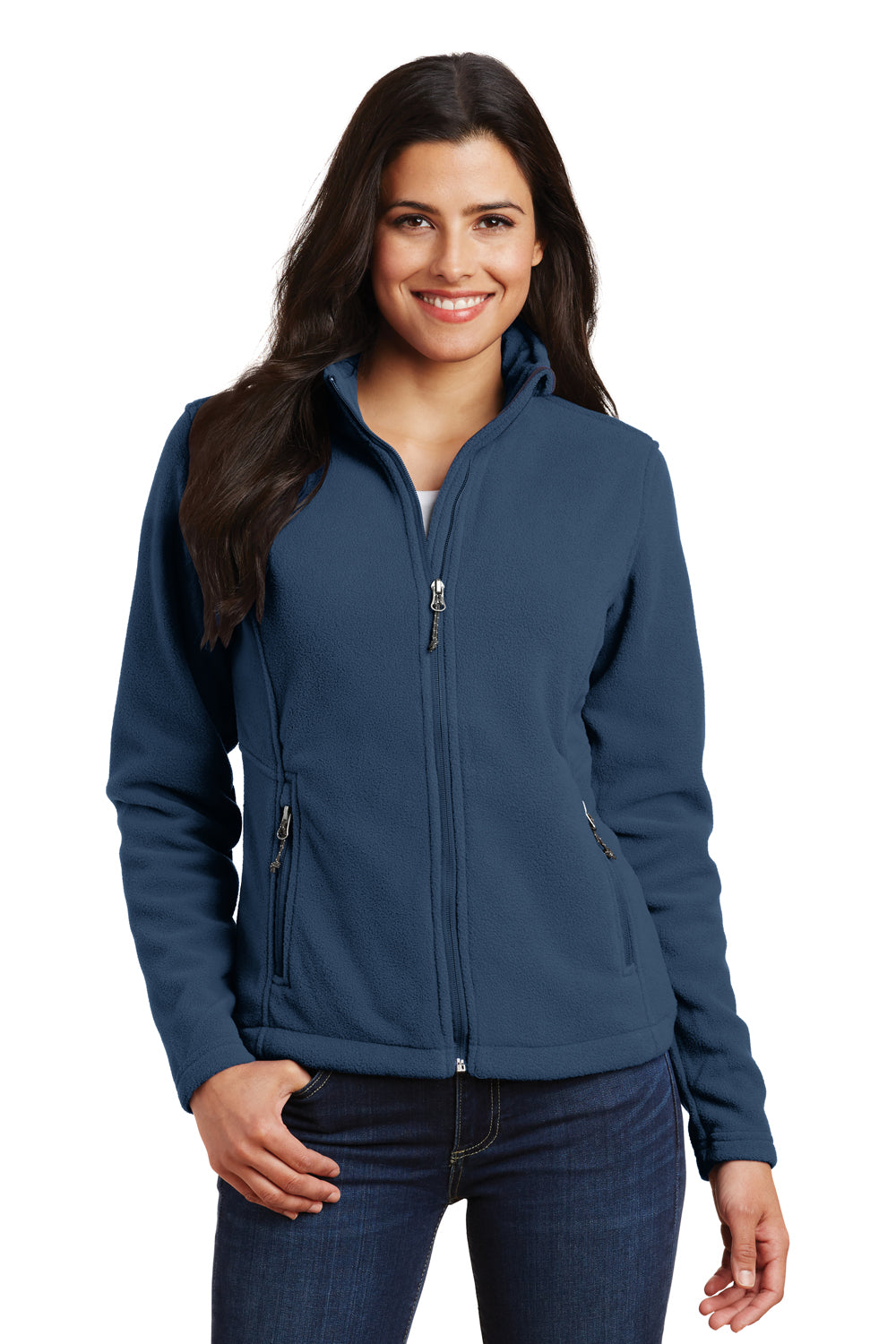 Port Authority L217 Womens Full Zip Fleece Jacket Insignia Blue Front