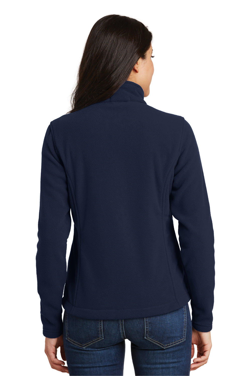 Port Authority L217 Womens Full Zip Fleece Jacket Navy Blue Back