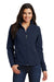 Port Authority L217 Womens Full Zip Fleece Jacket Navy Blue Front