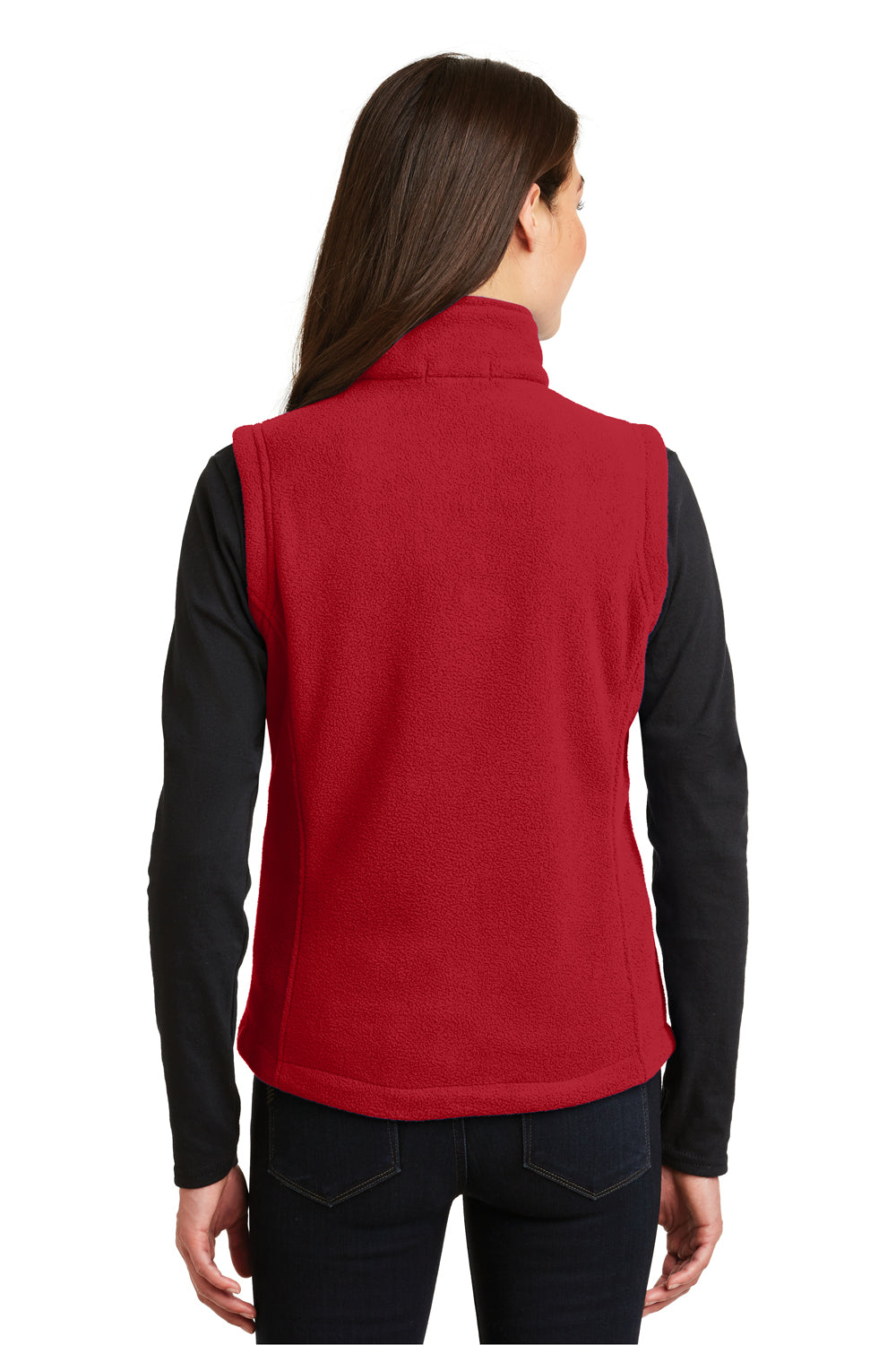 Port Authority L219 Womens Full Zip Fleece Vest Red Back