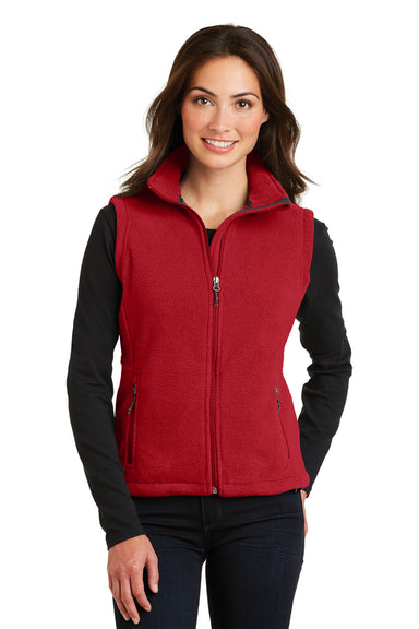 Port Authority L219 Womens Full Zip Fleece Vest Red Front
