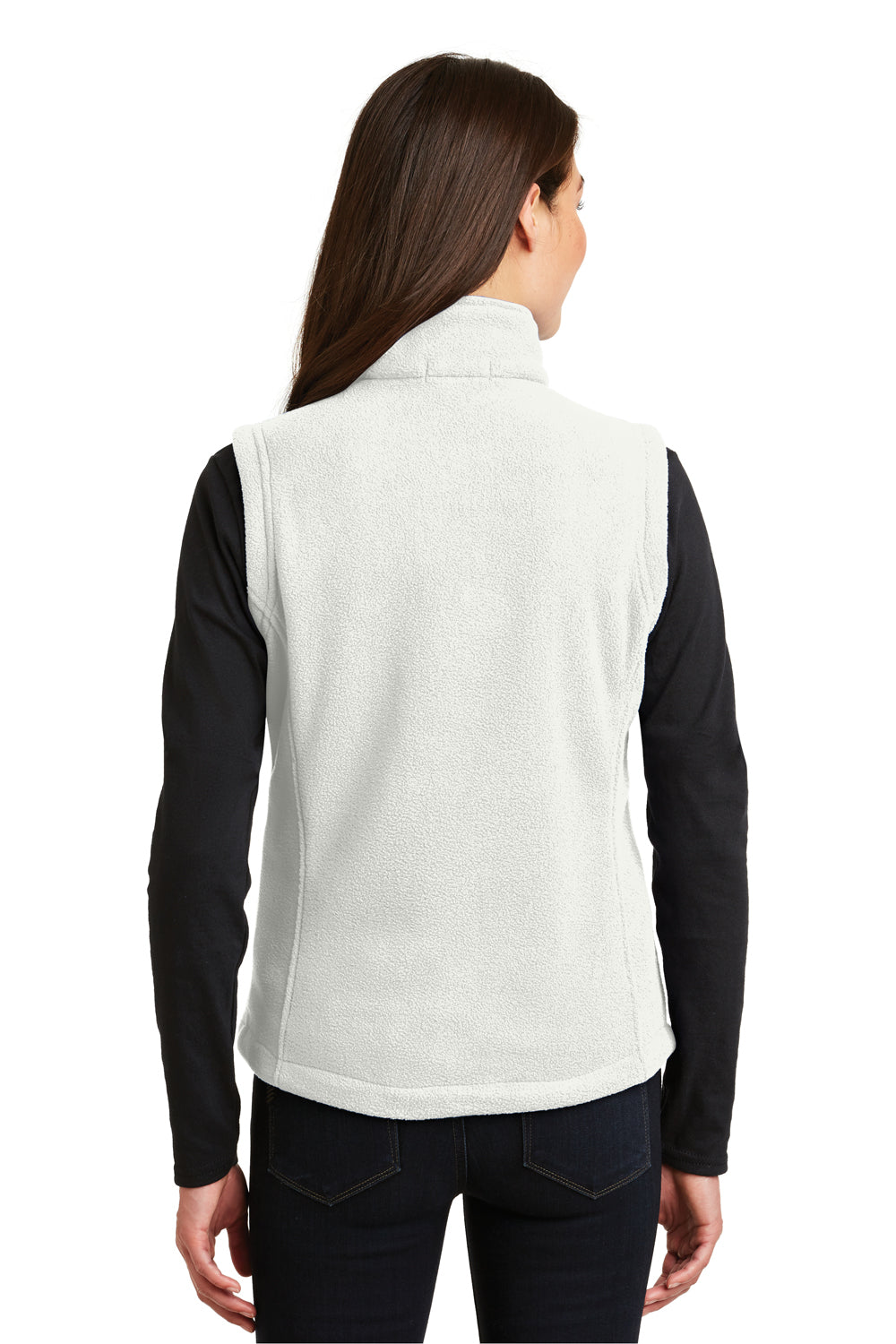 Port Authority L219 Womens Full Zip Fleece Vest White Back