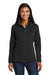 Port Authority L222 Womens Full Zip Fleece Jacket Black Front