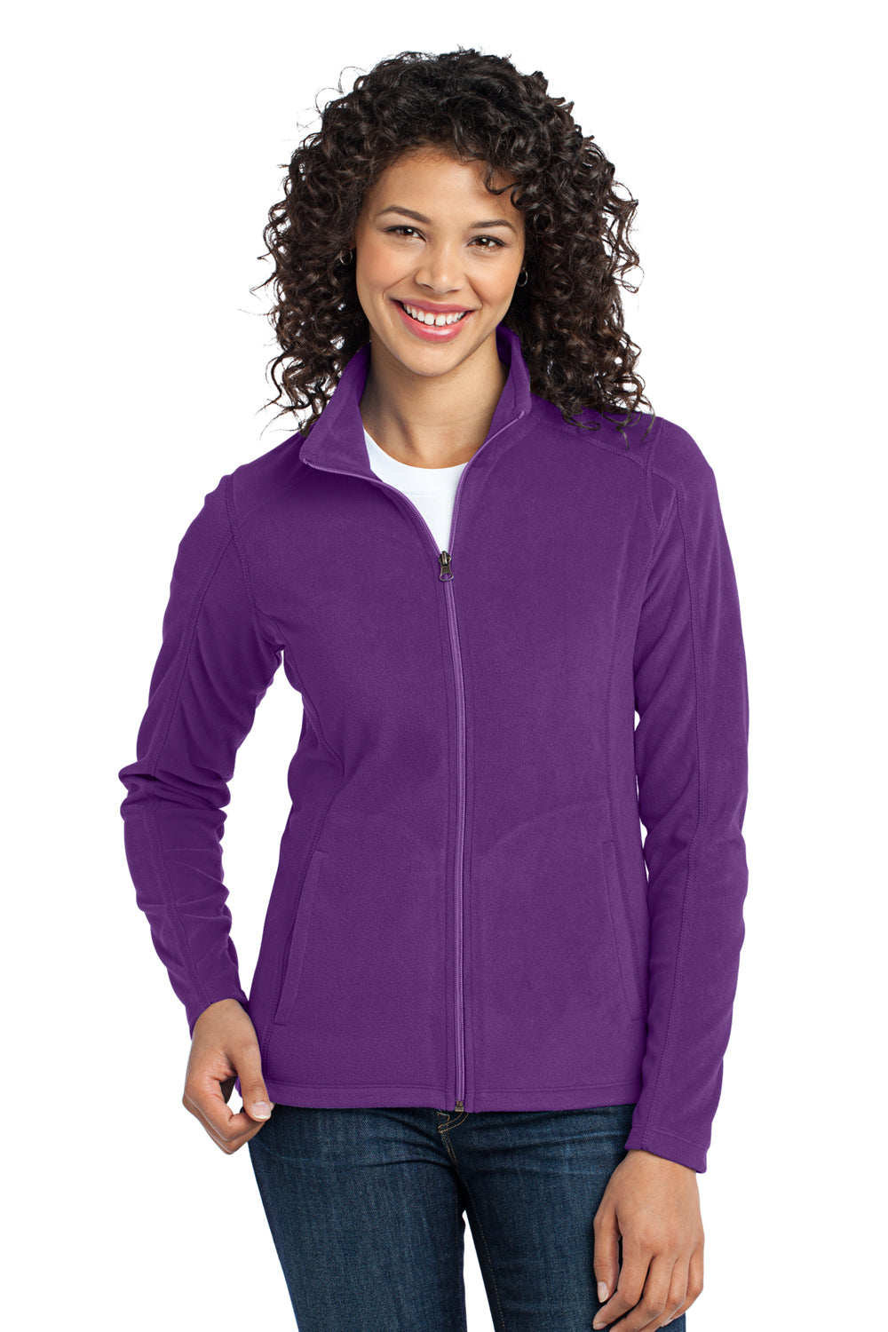 Port Authority L223 Womens Full Zip Microfleece Jacket Purple Front