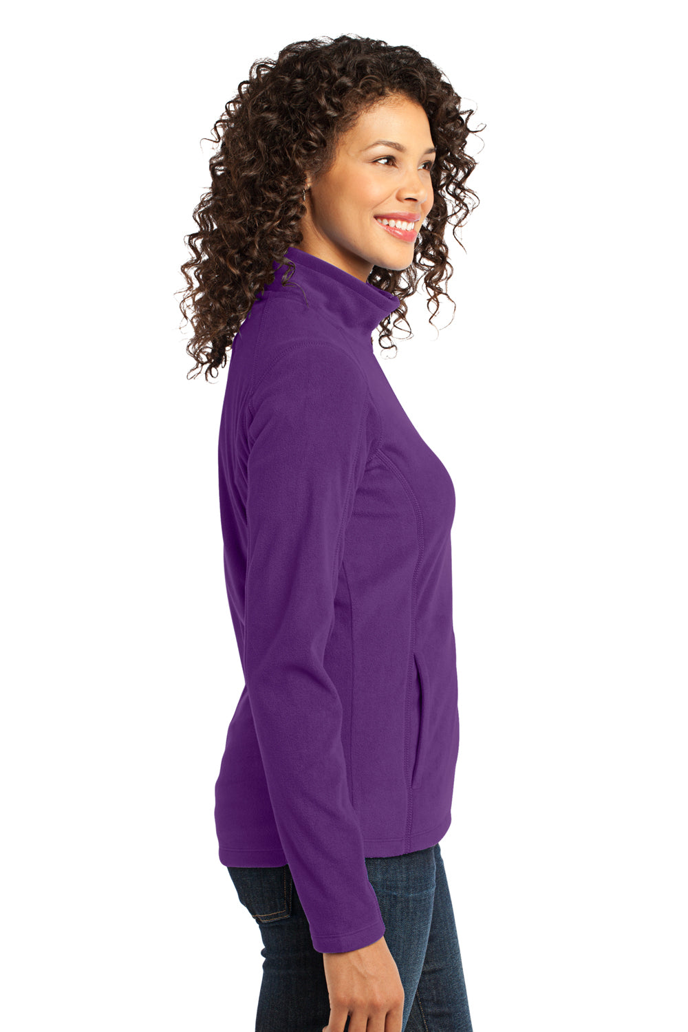 Port Authority L223 Womens Full Zip Microfleece Jacket Purple Side