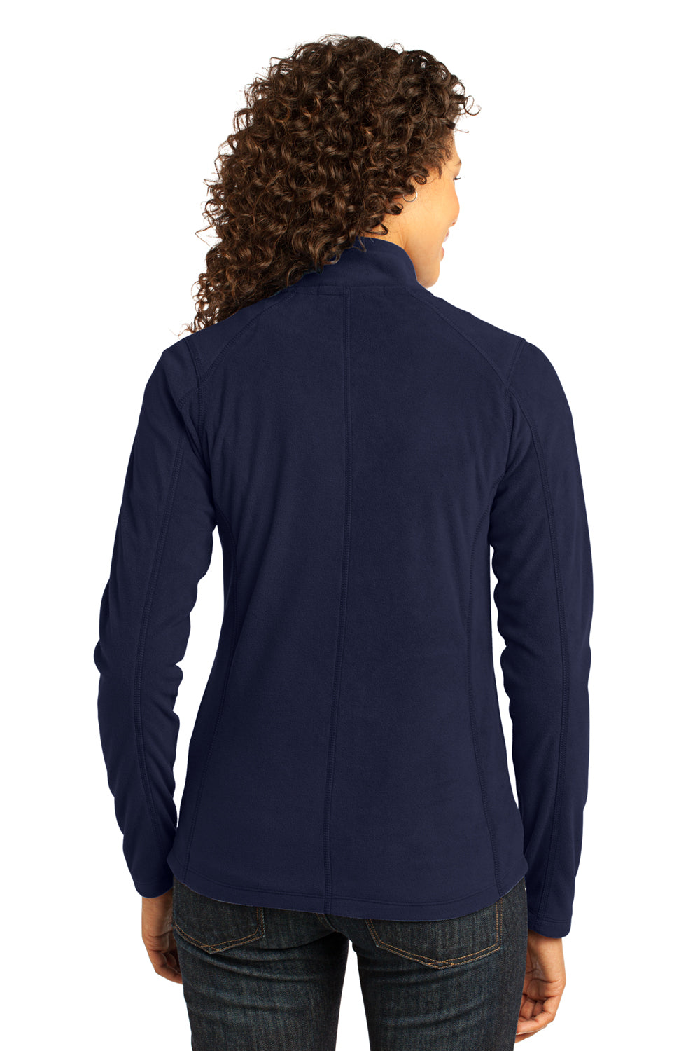 Port Authority L223 Womens Full Zip Microfleece Jacket Navy Blue Back