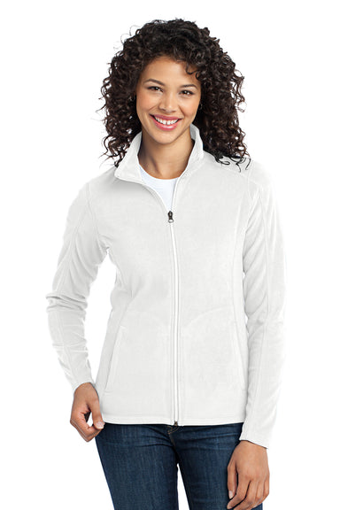 Port Authority L223 Womens Full Zip Microfleece Jacket White Front