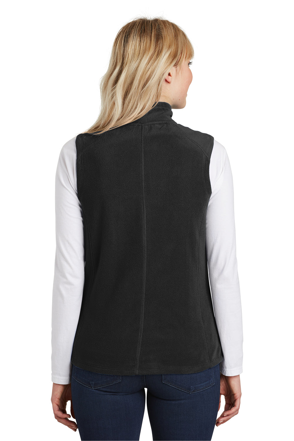 Port Authority L226 Womens Full Zip Microfleece Vest Black Back