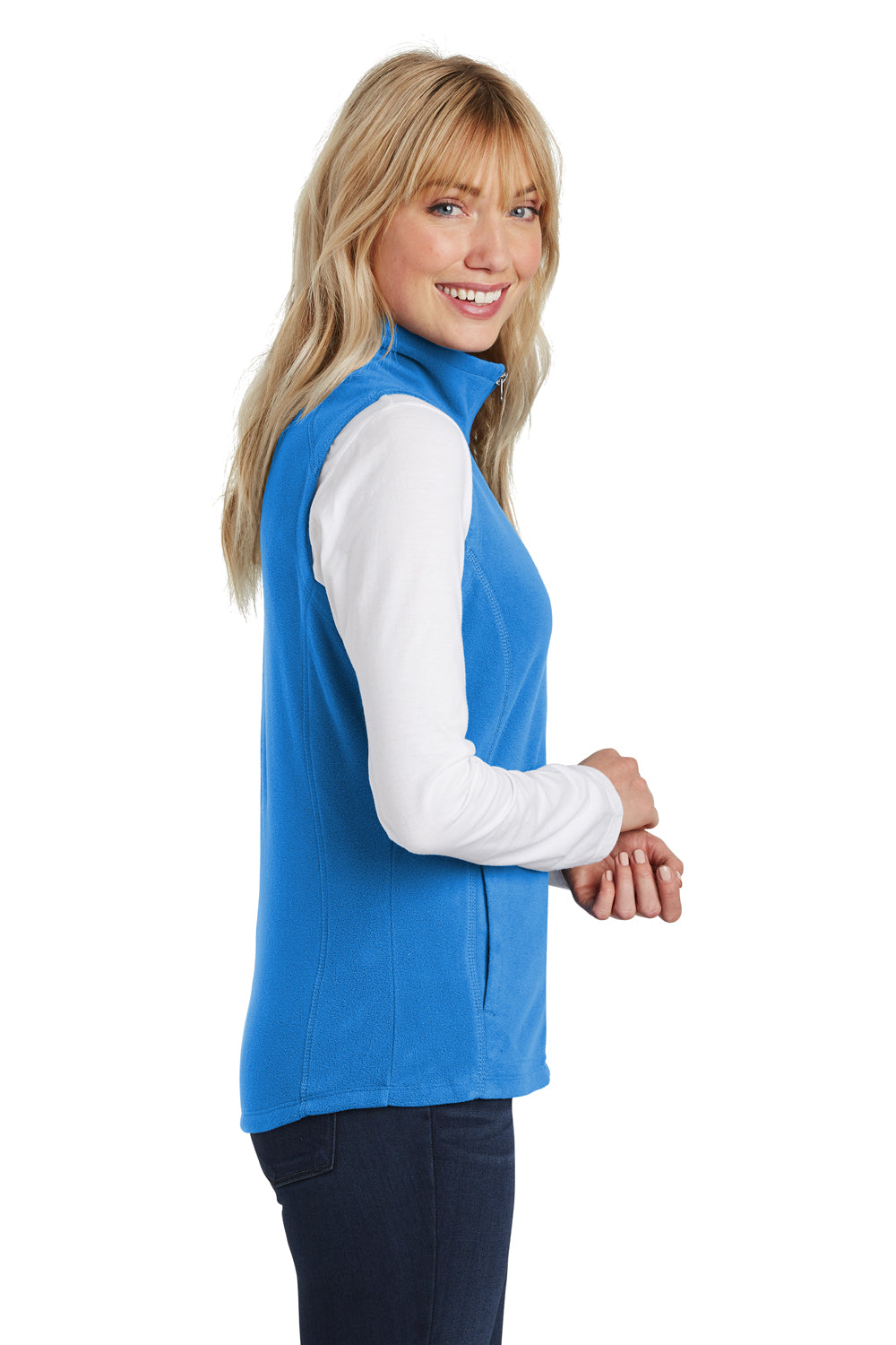 Port Authority L226 Womens Full Zip Microfleece Vest Royal Blue Side