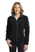 Port Authority L229 Womens Full Zip Fleece Jacket Black/Grey Front