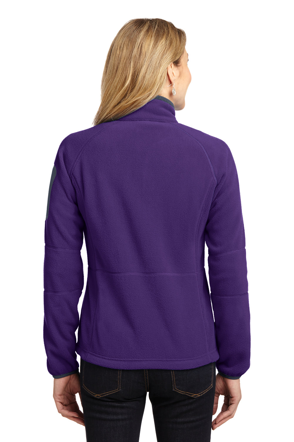 Port Authority L229 Womens Full Zip Fleece Jacket Purple/Grey Back