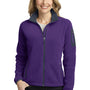 Port Authority Womens Full Zip Fleece Jacket - Bright Purple/Battleship Grey - Closeout