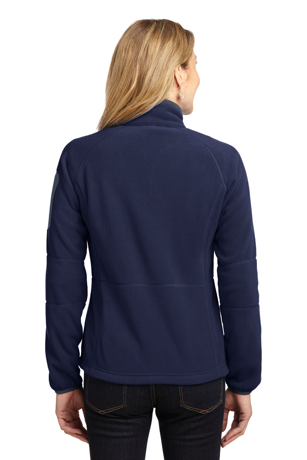 Port Authority L229 Womens Full Zip Fleece Jacket Navy Blue/Grey Back