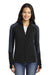 Port Authority L230 Womens Full Zip Microfleece Jacket Black/Grey Front