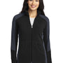 Port Authority Womens Full Zip Microfleece Jacket - Black/Battleship Grey