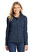 Port Authority L231 Womens Full Zip Fleece Jacket Navy Blue Front
