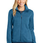 Port Authority Womens Full Zip Sweater Fleece Jacket - Heather Medium Blue