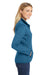 Port Authority L232 Womens Full Zip Sweater Fleece Jacket Heather Medium Blue Side