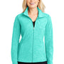 Port Authority Womens Pill Resistant Heather Microfleece Full Zip Sweatshirt - Heather Aqua Green