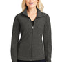 Port Authority Womens Pill Resistant Heather Microfleece Full Zip Sweatshirt - Heather Charcoal Black