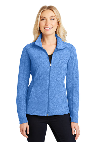 Port Authority L235 Womens Heather Microfleece Full Zip Sweatshirt Royal Blue Front