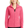 Port Authority Womens Pill Resistant Heather Microfleece Full Zip Sweatshirt - Heather Raspberry Pink