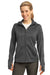 Sport-Tek L248 Womens Tech Moisture Wicking Fleece Full Zip Hooded Sweatshirt Hoodie Heather Graphite Grey Front