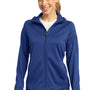 Sport-Tek Womens Tech Moisture Wicking Fleece Full Zip Hooded Sweatshirt Hoodie - True Royal Blue