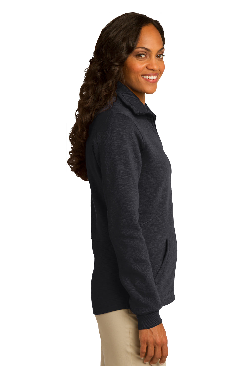 Port Authority L293 Womens Full Zip Fleece Jacket Black Side