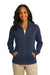 Port Authority L293 Womens Full Zip Fleece Jacket Navy Blue Front