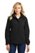 Port Authority L304 Womens All Season II Waterproof Full Zip Hooded Jacket Black Front